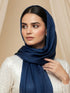 Soft Tissue Silk Hijab - Navy Blue